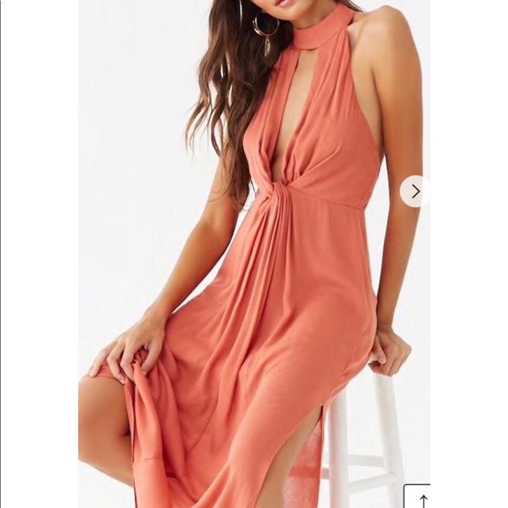 Brick colored maxi dress